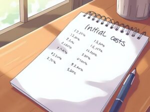 ブログ開設にかかる費用を手書きでまとめたノート風イラスト