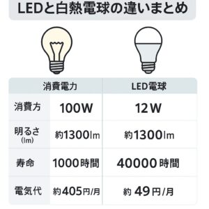 LEDと白熱電球の違い